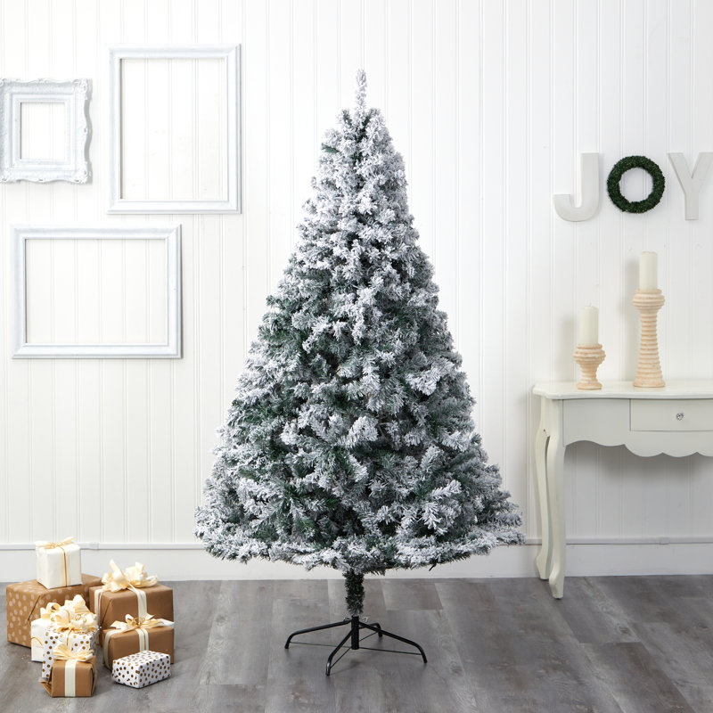 Arbre de Noël artificiel épinette en flocage, H 7 pi