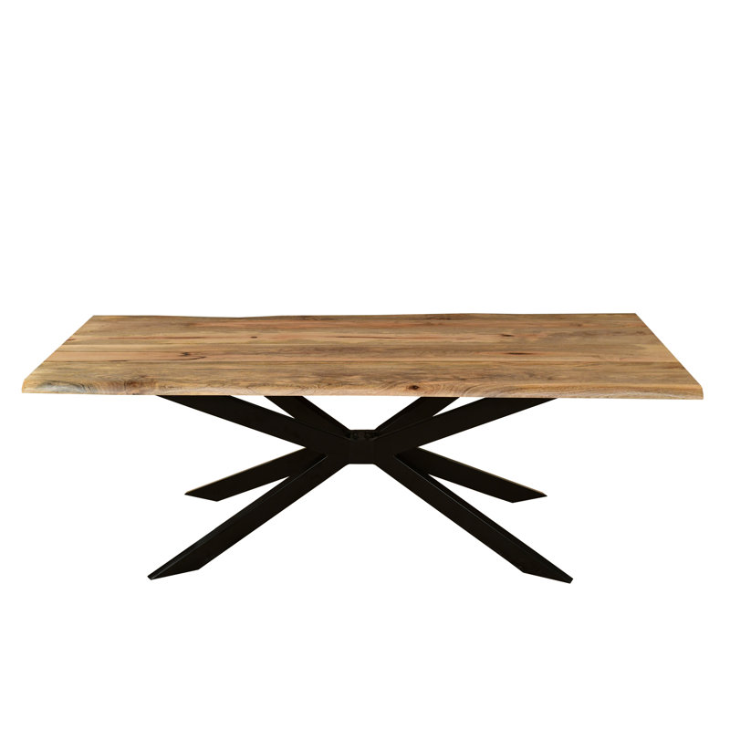 Rectangular Solid Mango Wood Dining Table, H76 x L220 x W100cm, Natural Wood