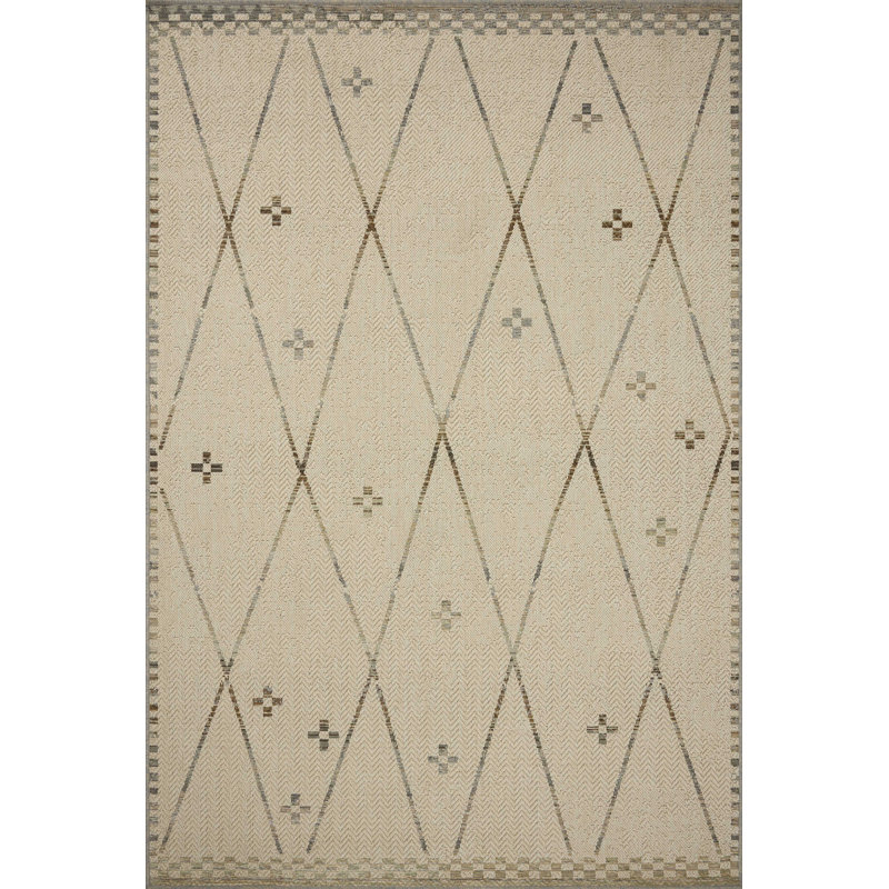 Loloi Saylor Ivory / Pebble Indoor/Outdoor Area Rug, Rectangle 9'2" x 13'