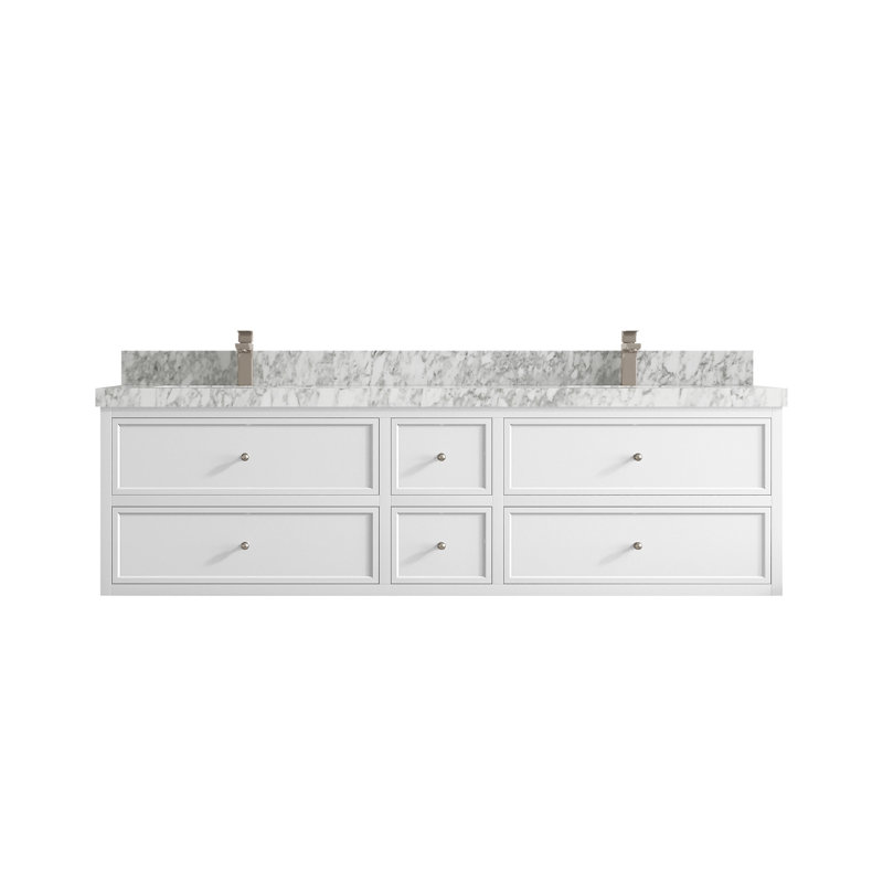 Meuble-lavabo double 72 po Roswell, Marbre de Carrare