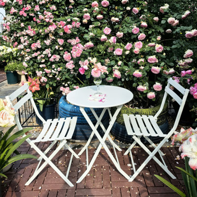 Ensemble bistro 3 pièces de table ronde pliable et chaises