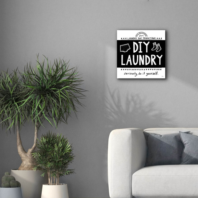 Art mural en toile Diy Laundry Bw 'par Melissa Averinos, 18 po x 18 po