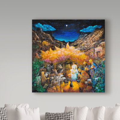 Kellene 'Nativity' Oil Painting Print on Wrapped Canvas