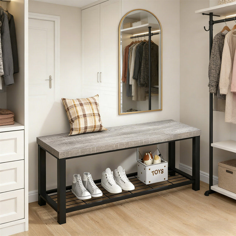 Premium Wooden Shoe Cabinet For Home, 18" H x 43.3" W x 14" D