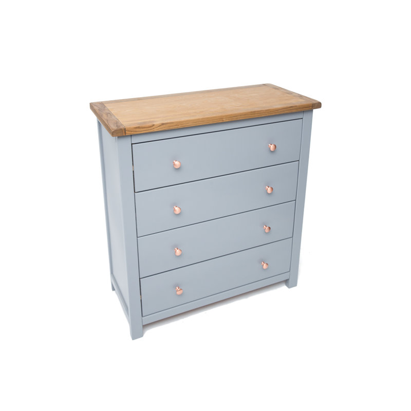Dupree 90cm W 4 - Drawer Chest of Drawers, Grey/Copper