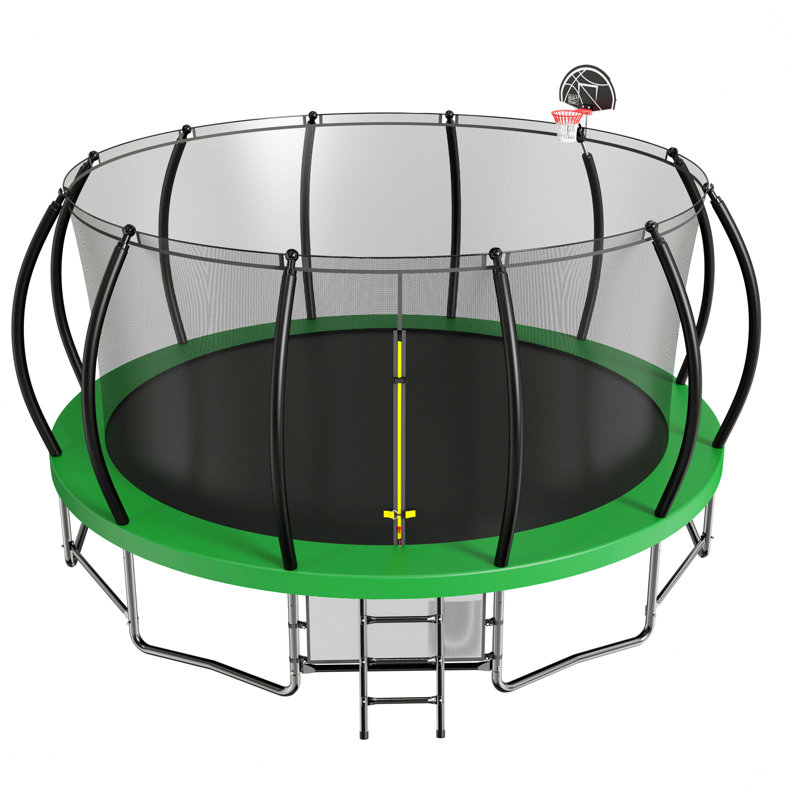 Trampoline solide avec échelle, sac à chaussures