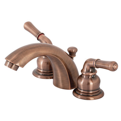 Kingston Brass Magellan Two-Handle 3-Hole Deck Mount Mini-Widespread Bathroom Faucet with Plastic Pop-Up