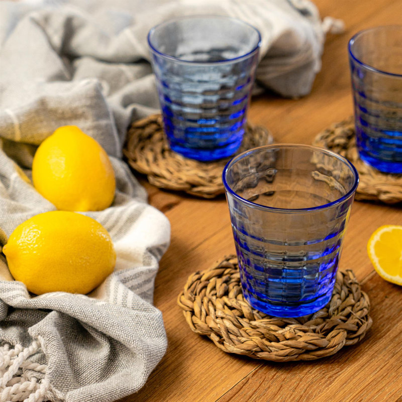 Duralex - Prisme Drinking Glasses - Tumblers for Water, Juice, 4, 220, Blue