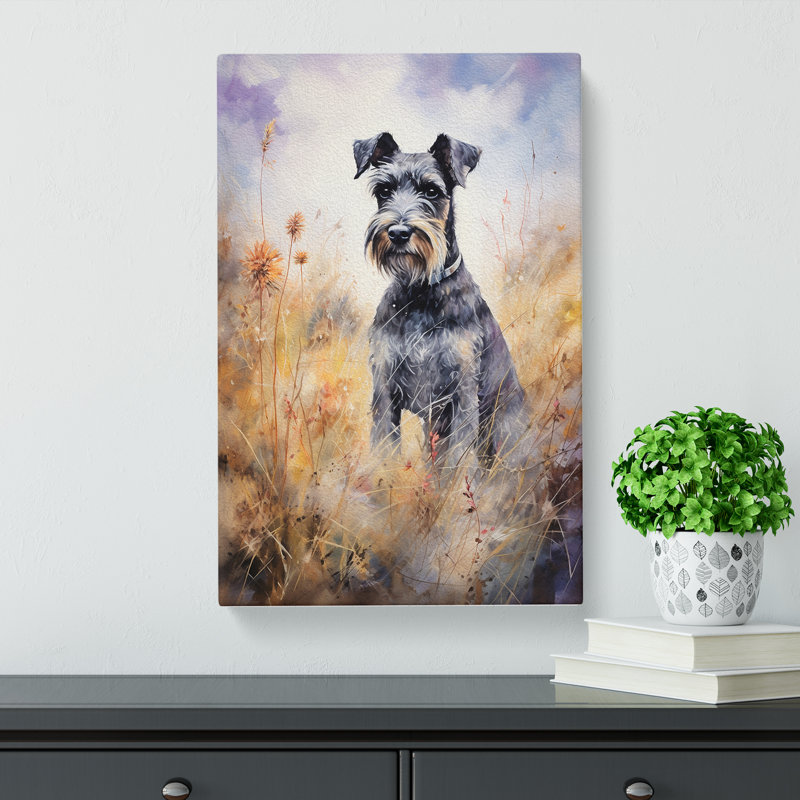 Schnauzer Tachisme - Wrapped Canvas, 76cm H x 50cm W x 3cm D
