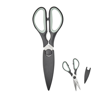 Elements Kitchen Shears With Sheath Blue Haze & Black