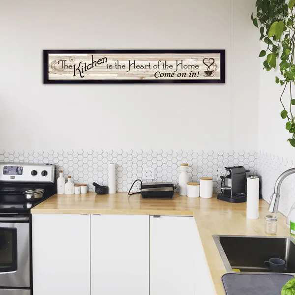 «Kitchen Is The Heart of The Home» par Millwork Engineering, reproduction encadrée prête à accrocher, cadre noir