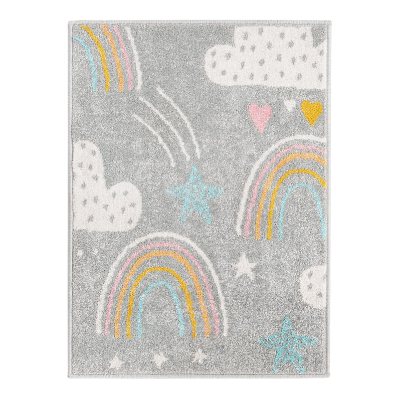 Tapis pour enfant Whimsy, Rectangle 2 pi 2 po x 2 pi 11 po, Gris