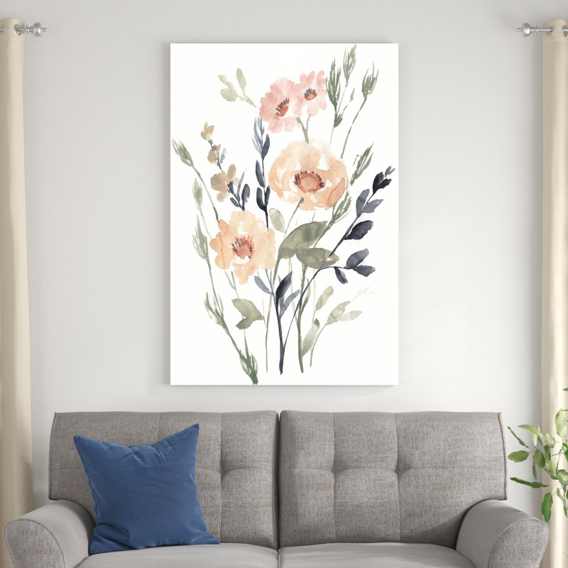 Bouquet pêche et paynes I, H 48 po x l 32 po