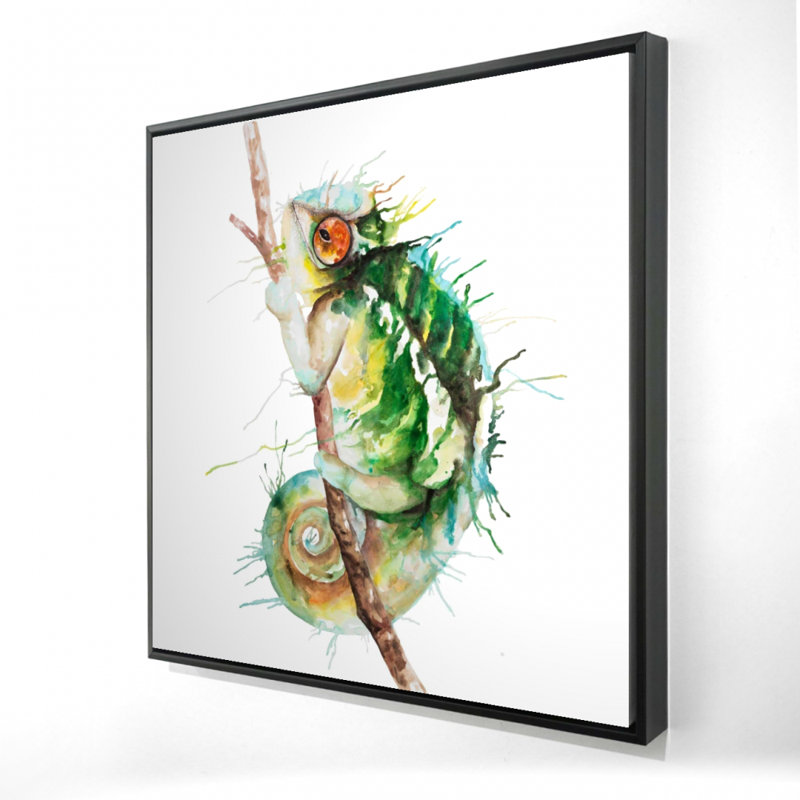 «Watercolor Chameleon», Vert