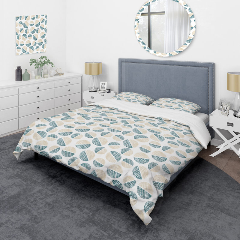 Ensemble de housse de couette en microfibre vert / beige 2 pièces, Housse de couette simple + 1 taie décorative stan