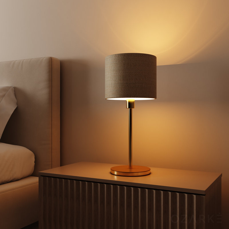 Lampe torchère en métal Nejka, Beige
