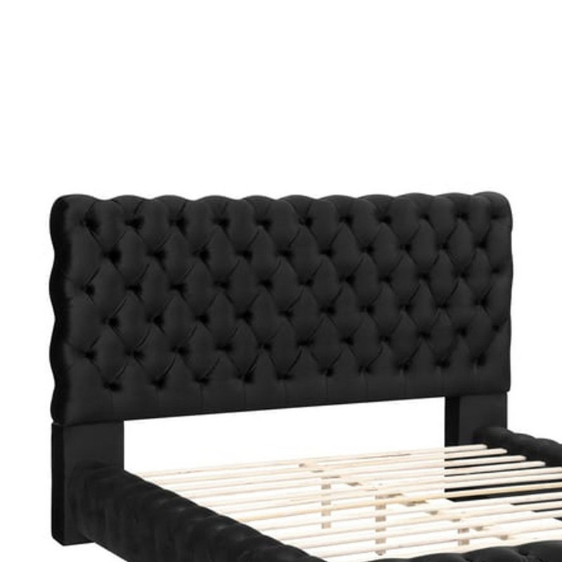 James Solid Wood Bed, Queen, Black