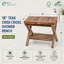Tabouret de douche en teck 18 po avec tablette EcoDecors Obliquity-X
