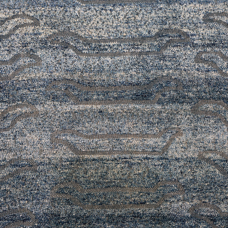Alchemy Contemporary Wool Silk Blend Rug, Blue, Rectangle 4'2" x 5'11"