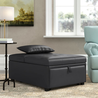 Hulse 3-In-1 Vegan Leather Convertible Sleeper Chair