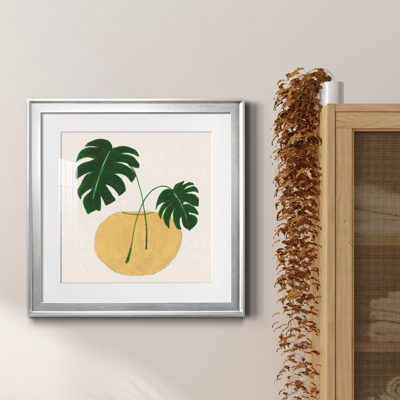 Simple Nature II - peinture encadrée, H 22,5 po x l 22,5 po x P 1,5 po, Encadrement argenté