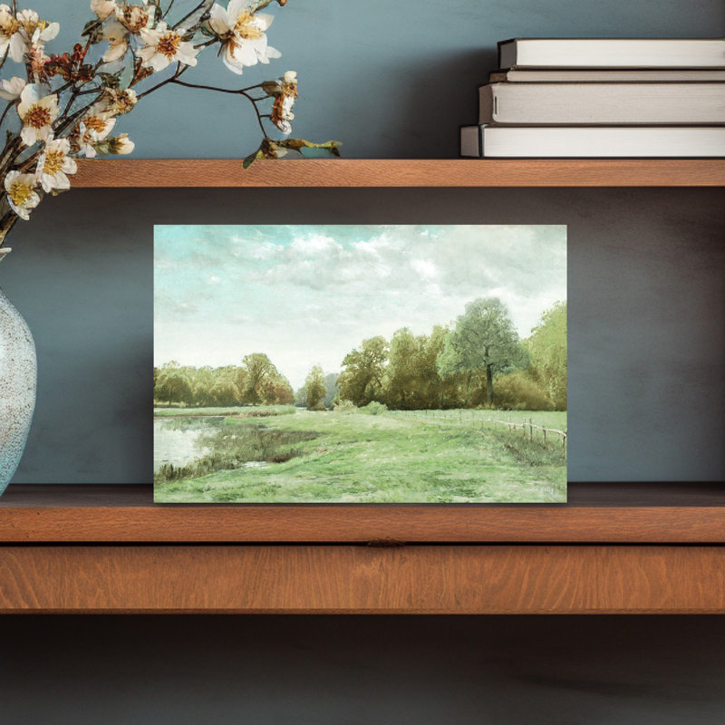 Art contemporain contemporain, paysage serein, tranquille, paysage abstrait, H 12 po x l 18 po