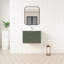 Ensemble de meuble-lavabo mural simple 30 po Aurilla avec comptoir en céramique blanc vert forêt et tablette droite Aurilla-641886403-737632750-737632752