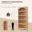 Grande armoire de rangement arquée pour salle de bain de 76 po Ahart, grande armoire de salle de bain arquée à 5 niveaux avec tablettes réglables, avec rangement et tablettes ouvertes-1988486827-1994044642
