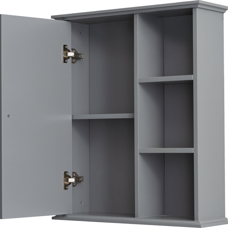 23.6" Bathroom Wall Cabinet For Living Room, Bathroom Storage, Gray