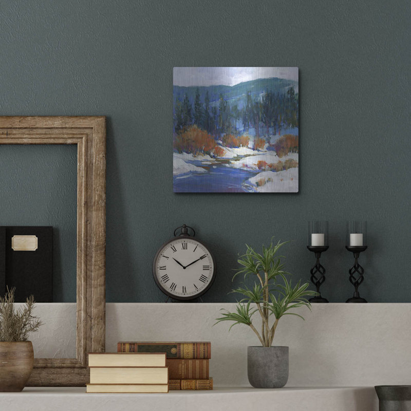 Art mural en métal «Mountain Creek I» par Tim O'Toole, H 12 po x l 12 po