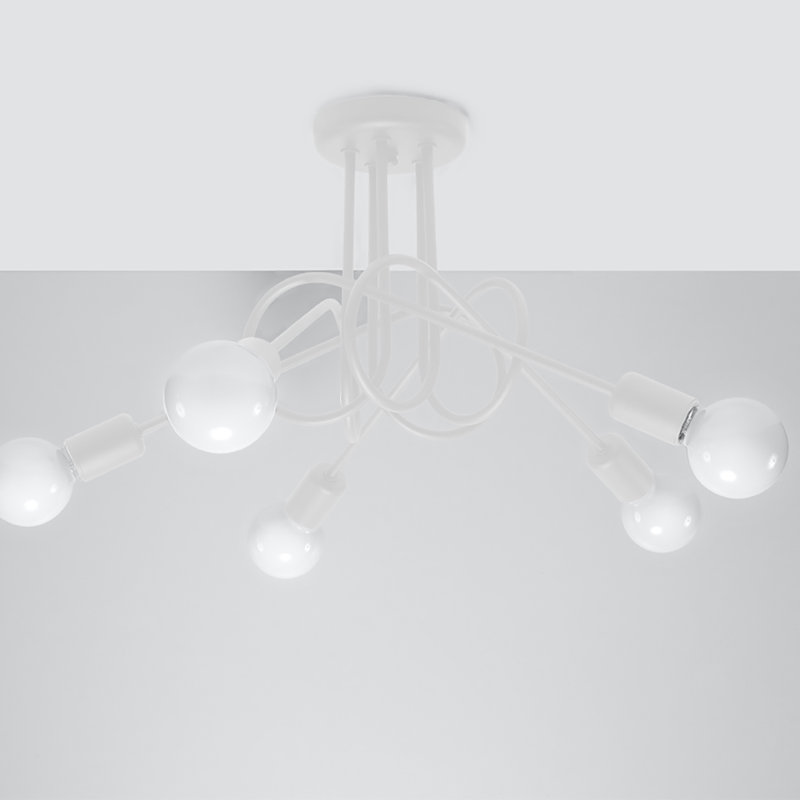 Abyad Chandelier, 5 Lights, 35cm H x 55cm W x 55cm D, White