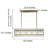 Longinus 38'' 5-light Modern Antique Gold Rectangular Dining Chandelier With Fluted Glass Panel Shade