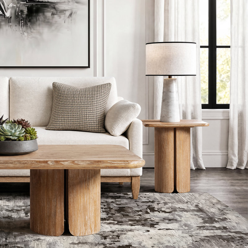 Flickinger 22" Square Pedestal Side Table