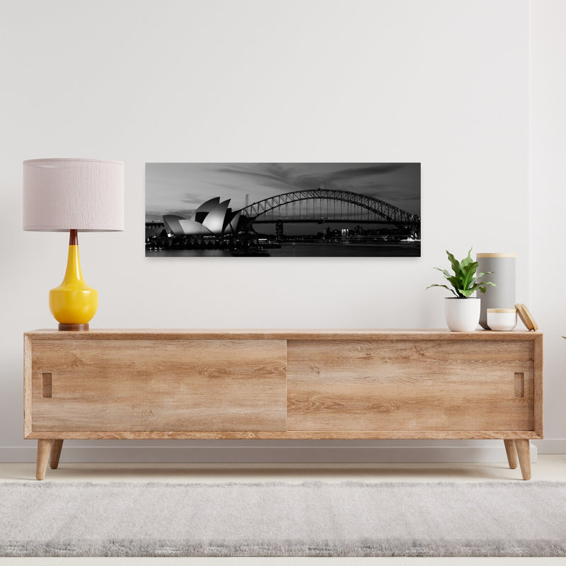 Australia Sydney sunset 1 Piece Wrapped Canvas Panoramic Wall Art, 30.48 cm H x 91.44 cm W