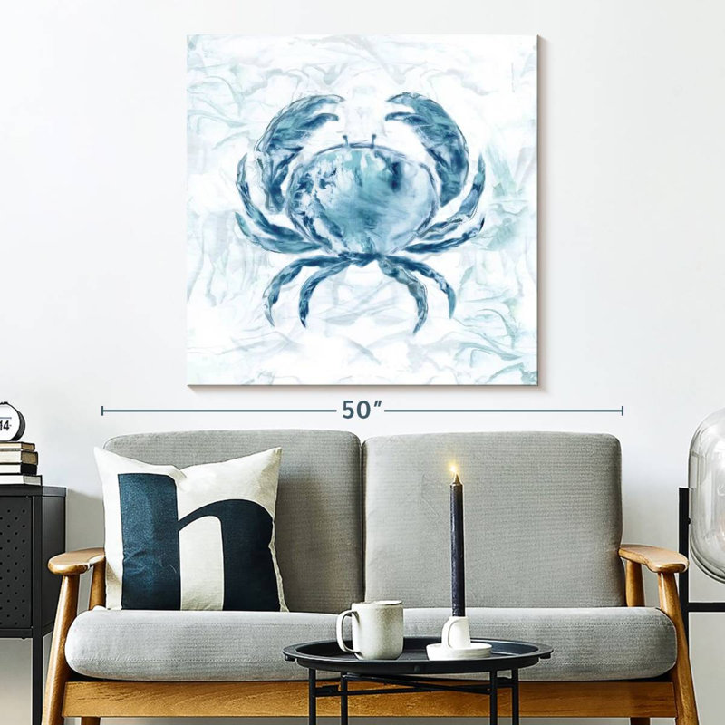 Brampt Blue Marble Coast Crab, 33" H x 33" W