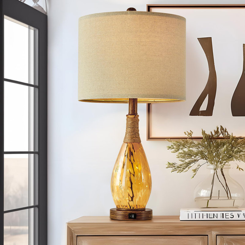 Glass Bedside Table Night Light