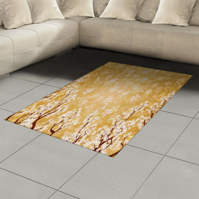 Floral High Density Long Fiber Poly Threads Decorative Area Rug Carpet, Rectangle 2'7" x 5'