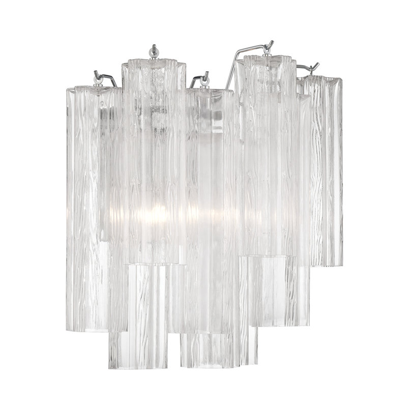 Hardman 2 Light Aged Brass Sconce, Clear, Chrome