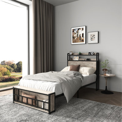 Twin Bed Frames, Customizable Led Lighting, Charging Facilities, Large Storage Space, Solid Metal Construction, Easy To Put Together