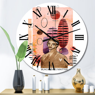 Afro-américain dans un style moderne et futuriste - horloge murale Americana