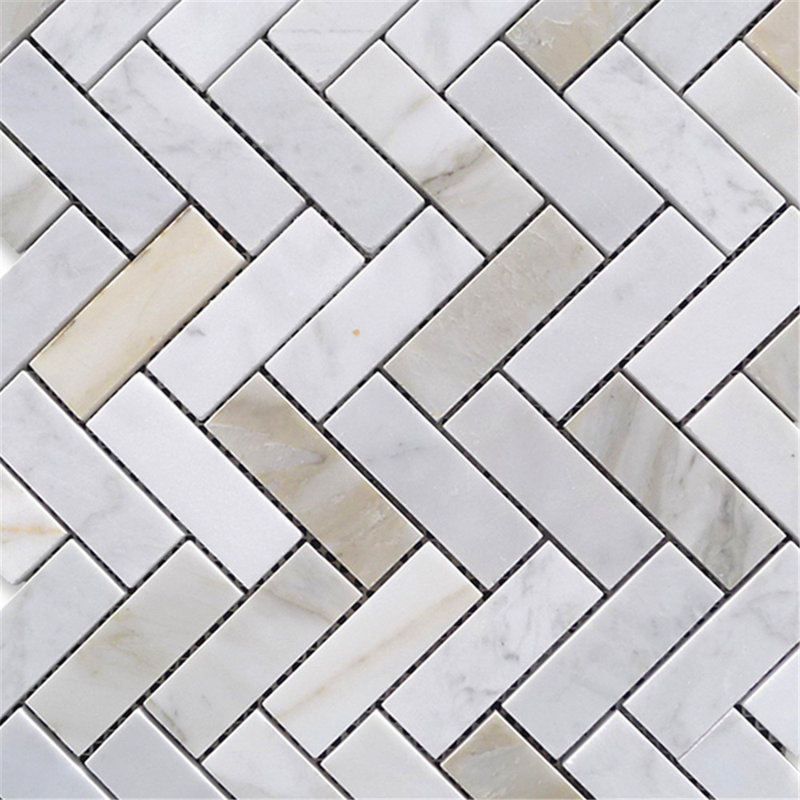 Calacatta 13" x 12" Marble Mosaic Tile, LIght Gray