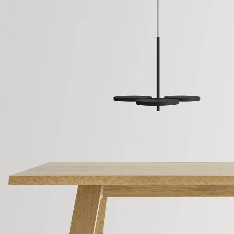 Shine On 3 - Light LED Pendant, Black, 16" H x 20" W x 20" D 