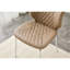 Ensemble de 2 chaises d'appoint, dossier haut capitonné Mid-Century, cuir ciré à l'huile beige doux, pieds en métal galvanisé