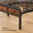 Modern Metal Platform Bed with Linen-Upholstered Storage Headboard & Open Bookcase Shelves – High Leg Design-1829408827-1850940769