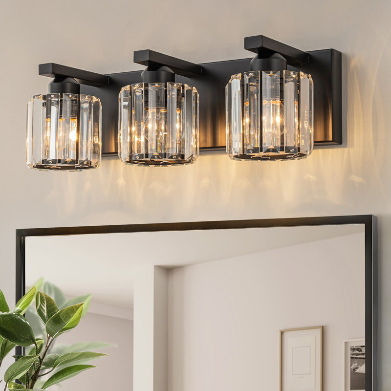 3/4 Light Dimmable Vanity Light, Matte Black, 3