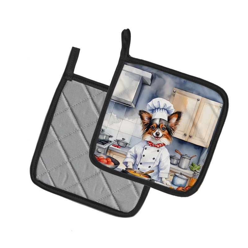 Caroline's Treasures The Dog Chef Polyester Potholder Set