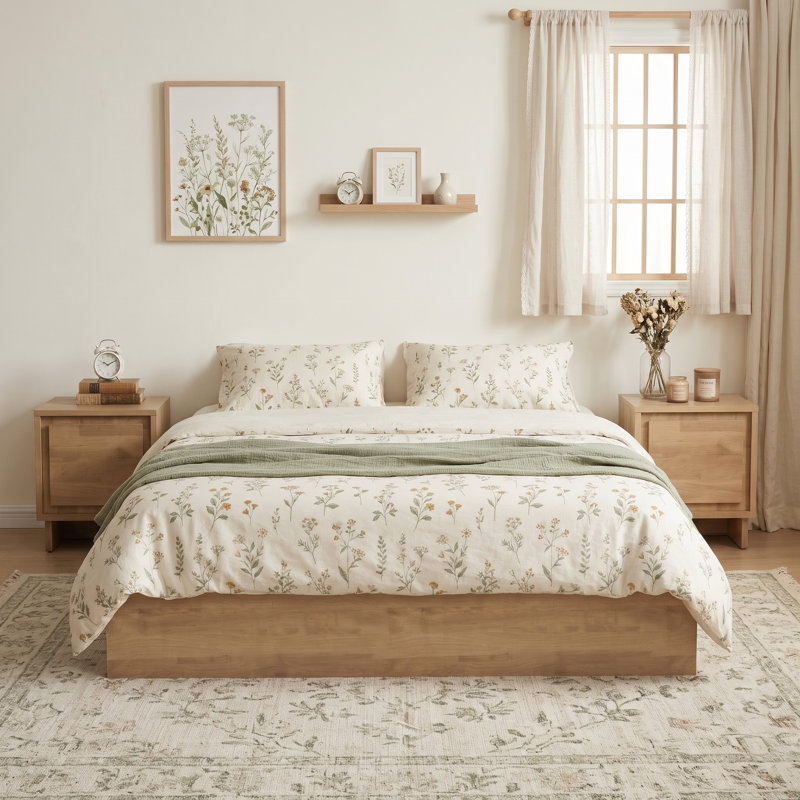 2 Piece Bedroom Set, Pale Oak, Full