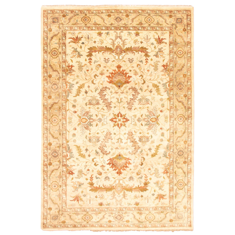 Tapis beige / brun en laine noué à la main Killingworth, Rectangulaire 9 pi x 12 pi 10 po