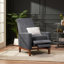 Fauteuil club inclinable manuel large en bois