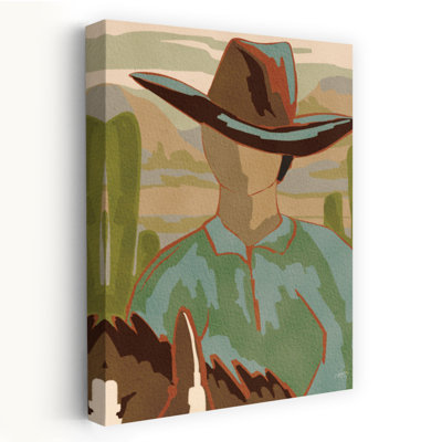 «Dusty Rider I», reproduction abstraite de cactus contemporain, art mural
